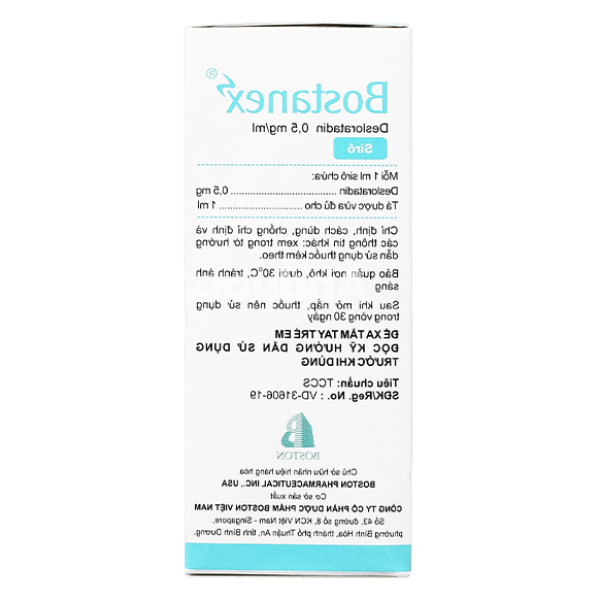 Siro Bostanex 0.5mg/ml giảm các triệu chứng viêm mũi dị ứng, mề đay chai 60ml