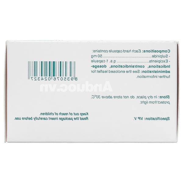 TV. Sulpiride 50mg trị chứng rối loạn tâm thần phân liệt (10 vỉ x 10 viên)
