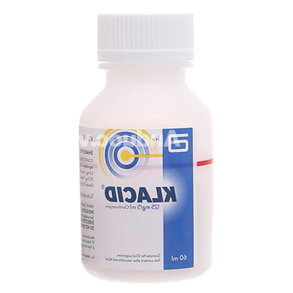 Cốm pha hỗn dịch uống Klacid 125mg/5ml trị nhiễm khuẩn chai 60ml