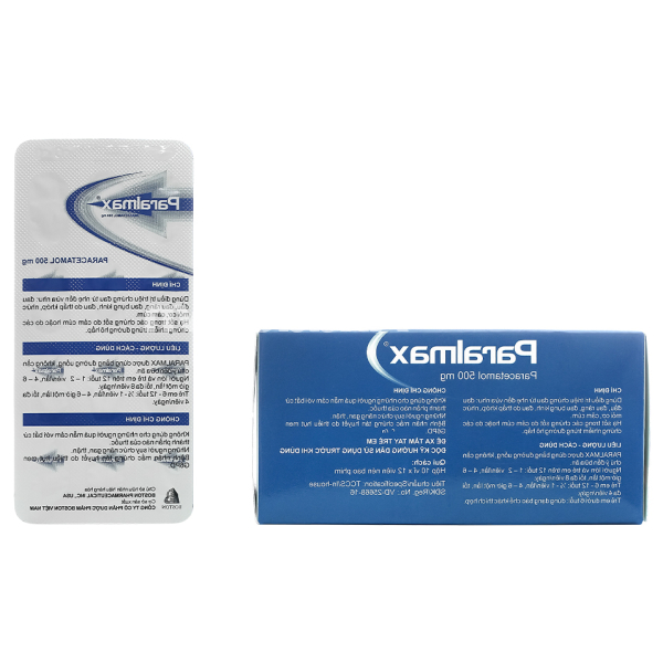 Paralmax 500mg giảm đau, hạ sốt từ nhẹ đến vừa (10 vỉ x 12 viên)