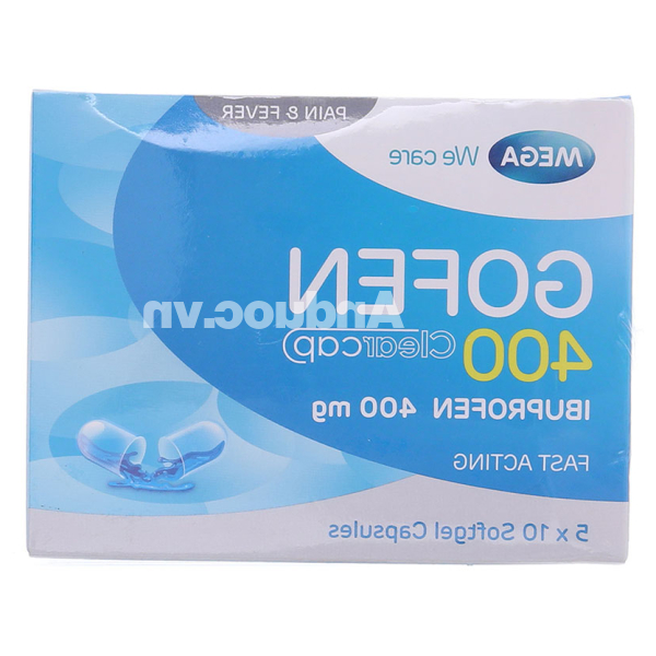 Gofen 400 Clearcap giảm đau, hạ sốt, kháng viêm (5 vỉ x 10 viên)