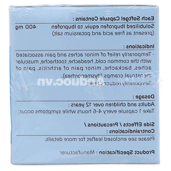 Gofen 400 Clearcap giảm đau, hạ sốt, kháng viêm (5 vỉ x 10 viên)