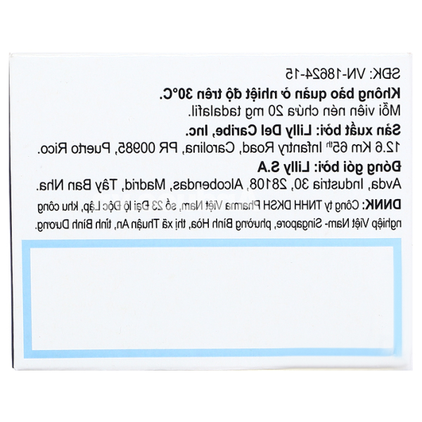 Cialis 20mg trị rối loạn cương dương (1 vỉ x 2 viên)