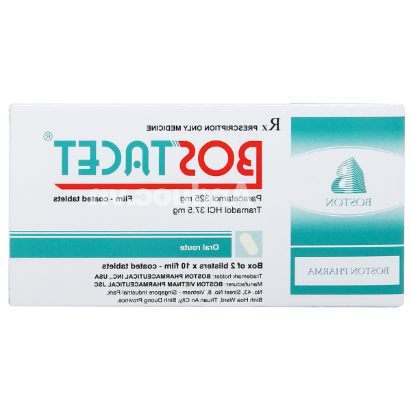 Bostacet trị cơn đau trung bình đến nặng (2 vỉ x 10 viên)