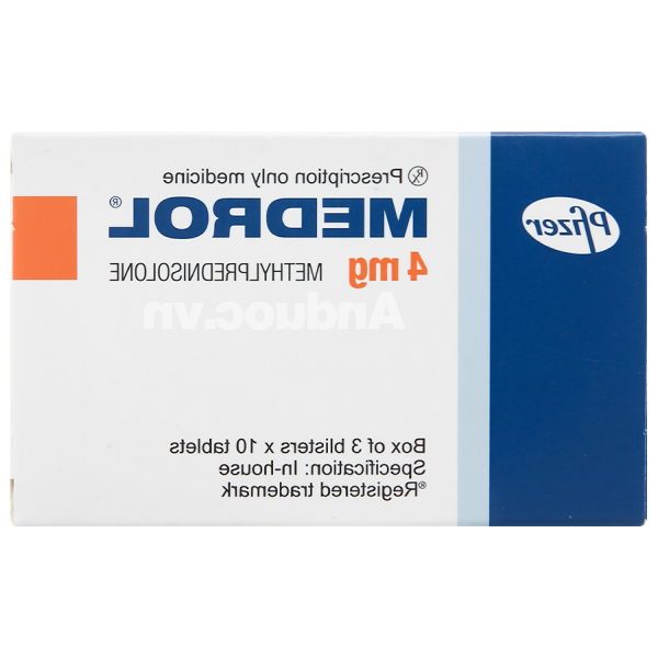 Medrol 4mg trị rối loạn nội tiết hoặc rối loạn không phải do nội tiết (3 vỉ x 10 viên)
