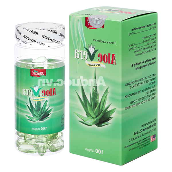 USmart Aloe Vera dưỡng ẩm da, thanh nhiệt, nhuận tràng chai 100 viên