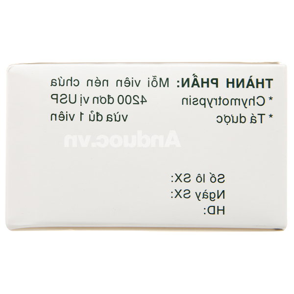 Alphachymotrypsin Mebiphar 4200 IU trị phù nề sau chấn thương (20 vỉ x 10 viên)
