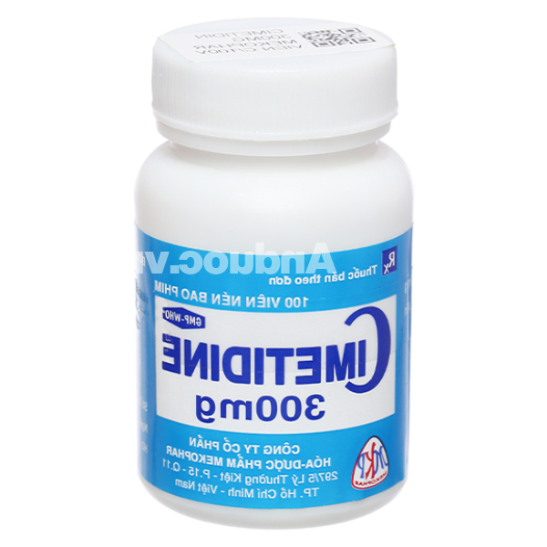 Cimetidine Mekophar 300mg trị trào ngược dạ dày, thực quản lọ 100 viên