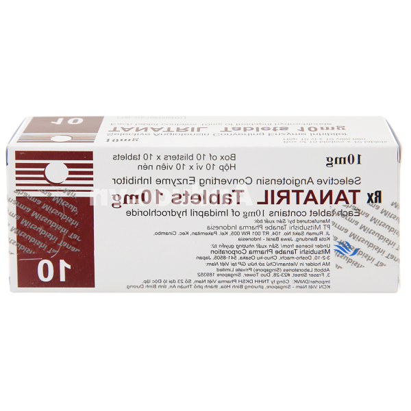 Tanatril Tablets 10mg trị tăng huyết áp (10 vỉ x 10 viên)