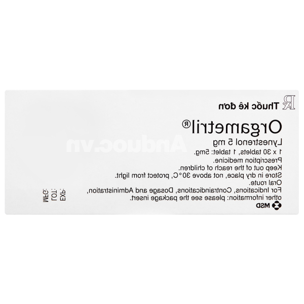 Orgametril 5mg trị đa kinh, rong kinh (1 vỉ x 30 viên)