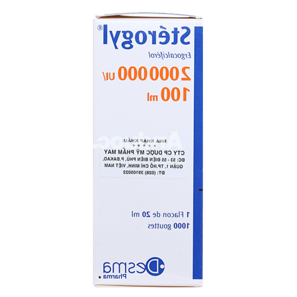 Dung dịch uống Stérogyl 2000000UI/100ml phòng và trị thiếu vitamin D chai 20ml