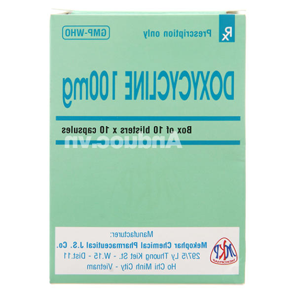 Doxycycline 100mg trị nhiễm khuẩn do bệnh Brucella, bệnh tả (10 vỉ x 10 viên)