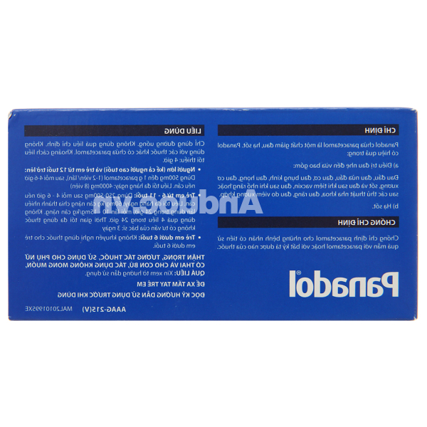 Panadol 500mg giảm đau, hạ sốt (10 vỉ x 12 viên)