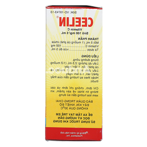 Siro Ceelin 100mg/5ml phòng, trị thiếu vitamin C ở trẻ nhỏ chai 60ml
