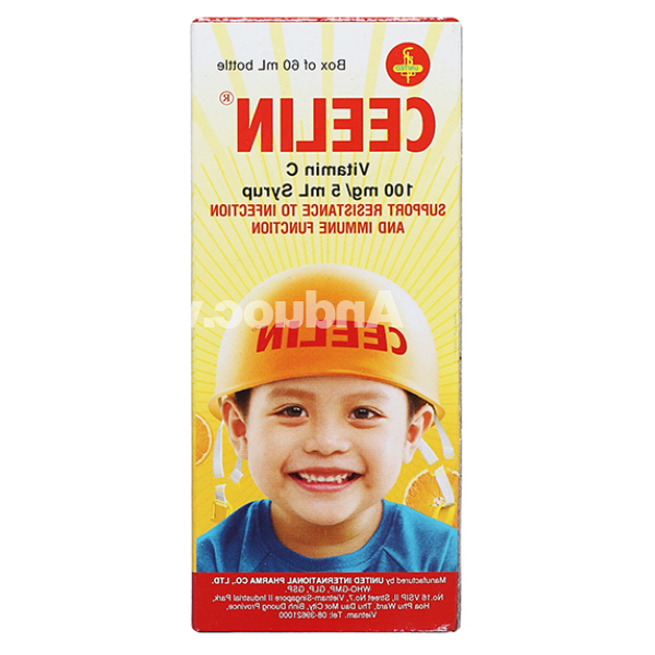 Siro Ceelin 100mg/5ml phòng, trị thiếu vitamin C ở trẻ nhỏ chai 60ml
