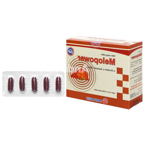 Melopower 300mg hỗ trợ trị chứng tăng amoniac huyết (12 vỉ x 5 viên)