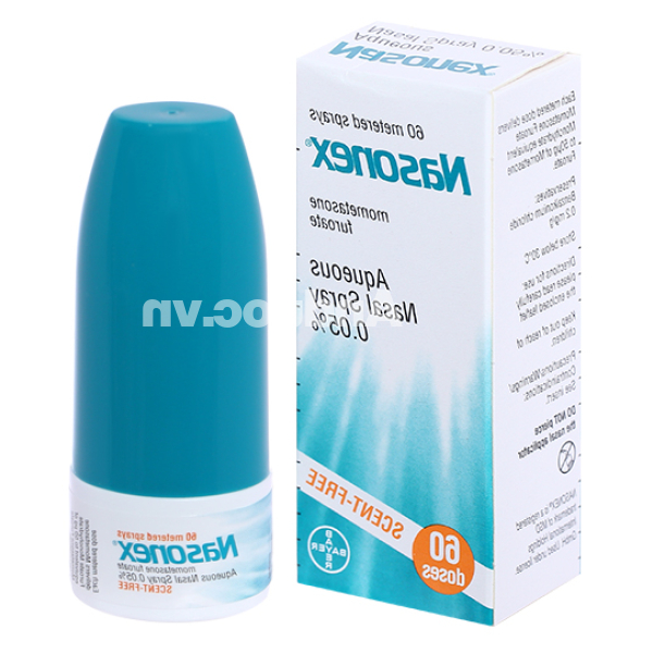 Thuốc xịt mũi Nasonex 0.05% trị viêm mũi dị ứng, viêm xoang chai 60 liều