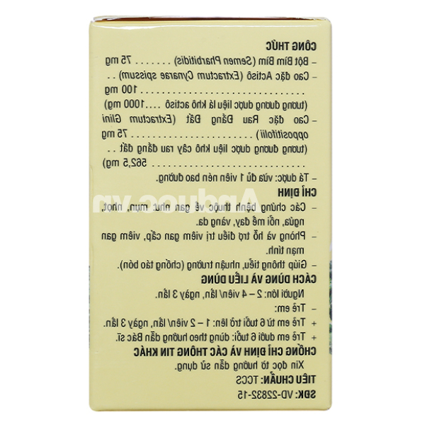 Bar hỗ trợ bệnh lý về gan, nhuận tràng lọ 60 viên