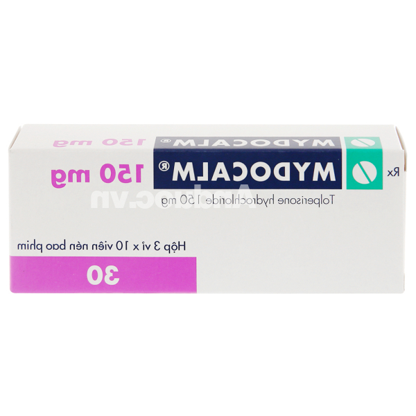 Mydocalm 150mg trị triệu chứng co cứng cơ sau đột quỵ (3 vỉ x 10 viên)