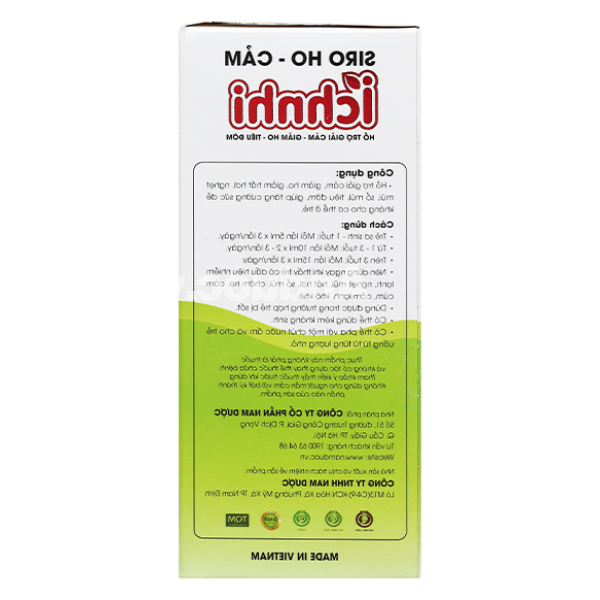 Siro Ho-Cảm Ích Nhi hỗ trợ giảm ho, tăng đề kháng chai 90ml