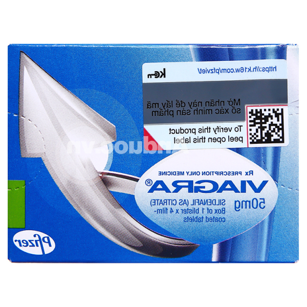 Viagra 50mg trị rối loạn cương dương (1 vỉ x 4 viên)
