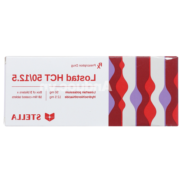 Lostad HCT 50/12.5 trị tăng huyết áp (3 vỉ x 10 viên)