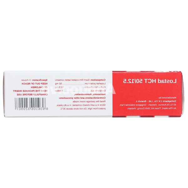 Lostad HCT 50/12.5 trị tăng huyết áp (3 vỉ x 10 viên)