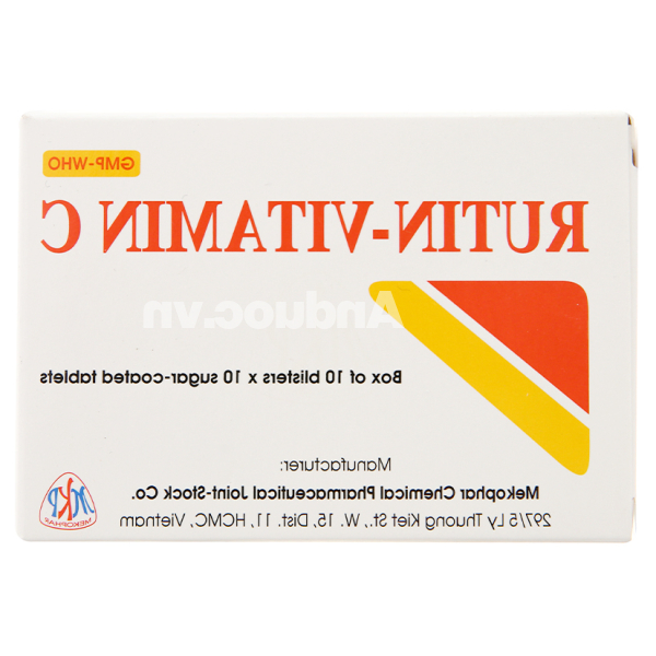 Rutin-Vitamin C trị trĩ, suy giãn tĩnh mạch (10 vỉ x 10 viên)