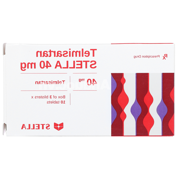 Telmisartan Stella 40mg trị tăng huyết áp, phòng ngừa bệnh tim mạch (3 vỉ x 10 viên)