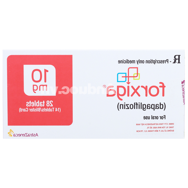 Forxiga 10mg trị đái tháo đường tuýp 2 (2 vỉ x 14 viên)