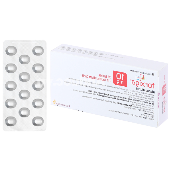 Forxiga 10mg trị đái tháo đường tuýp 2 (2 vỉ x 14 viên)