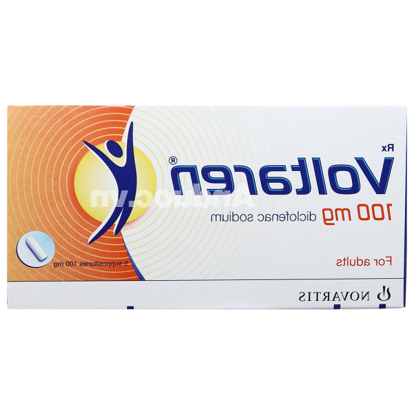 Viên đặt trực tràng Voltaren 100mg giảm đau, kháng viêm (1 vỉ x 5 viên)