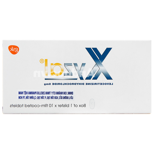 Xyzal 5mg trị viêm mũi dị ứng, mề đay (1 vỉ x 10 viên)