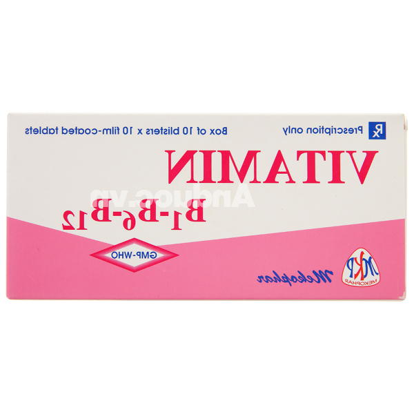 Vitamin B1-B6-B12 Mekophar trị rối loạn thần kinh, đau nhức (10 vỉ x 10 viên)