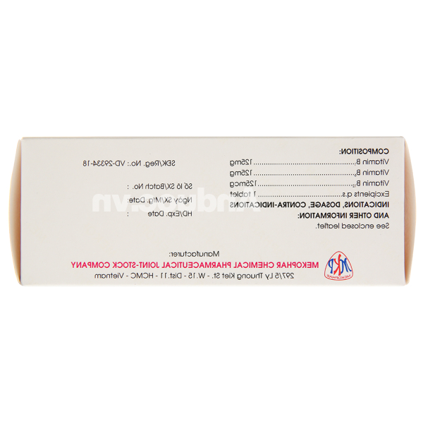 Vitamin B1-B6-B12 Mekophar trị rối loạn thần kinh, đau nhức (10 vỉ x 10 viên)