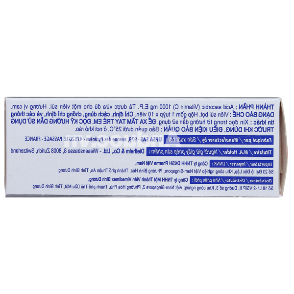 Viên sủi UPSA-C 1g trị thiếu hụt Vitamin C, cảm cúm, mệt mỏi tạm thời tuýp 10 viên