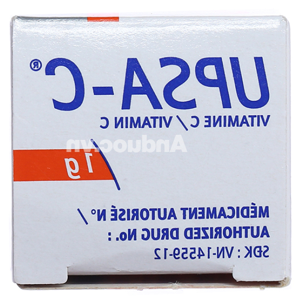 Viên sủi UPSA-C 1g trị thiếu hụt Vitamin C, cảm cúm, mệt mỏi tạm thời tuýp 10 viên