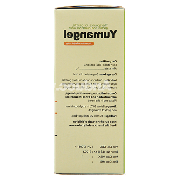 Hỗn dịch uống Yumangel 1g trị trào ngược dạ dày, thực quản (20 gói x 15ml)