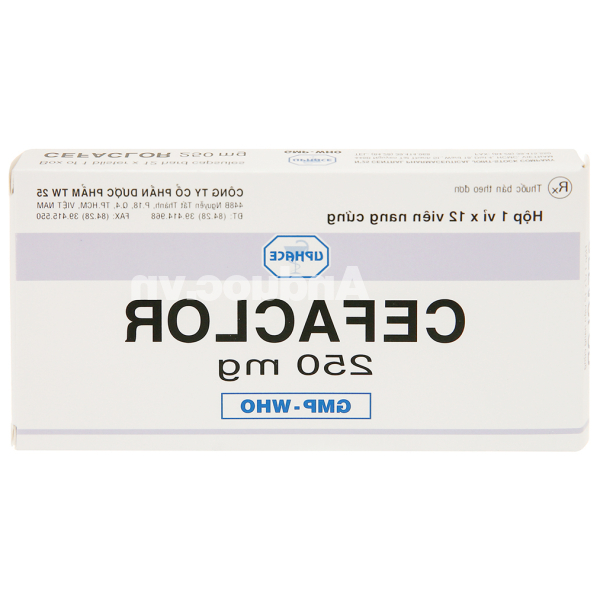 Cefaclor Uphace 250mg trị nhiễm khuẩn (1 vỉ x 12 viên)