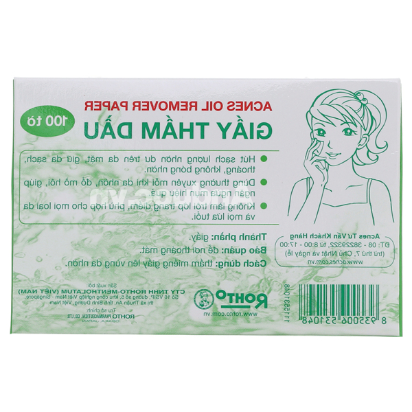 Giấy thấm dầu Acnes hút dầu nhờn trên da gói 100 miếng