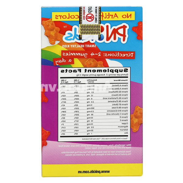 Kẹo dẻo PN Kids Multi Vitamin + Minerals bổ sung vitamin cho bé gái chai 30 viên