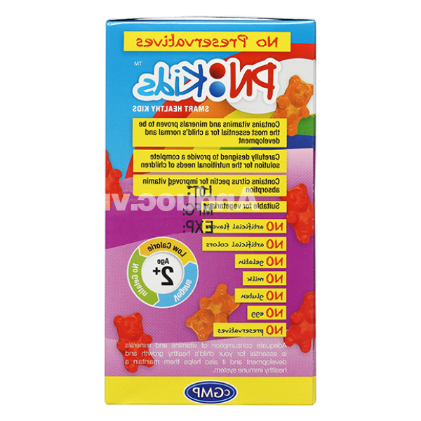Kẹo dẻo PN Kids Multi Vitamin + Minerals bổ sung vitamin cho bé gái chai 30 viên