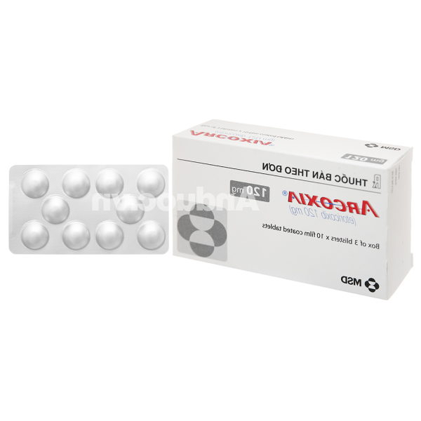 Arcoxia 120mg trị thoái hóa khớp, viêm khớp dạng thấp (3 vỉ x 10 viên)