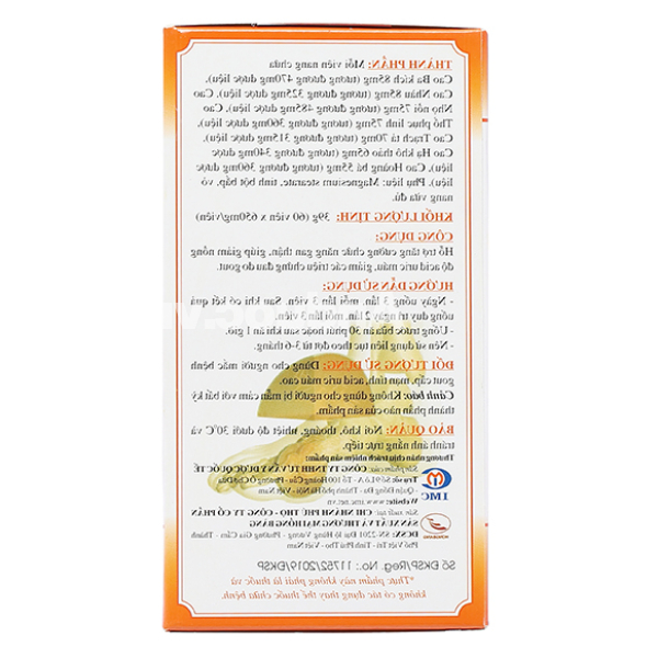 Hoàng Thống Phong giảm triệu chứng đau do gout chai 60 viên