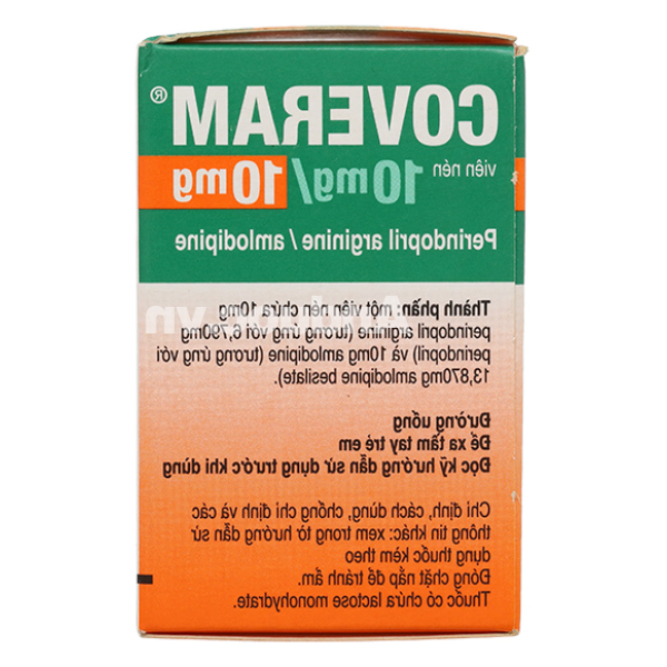 Coveram 10mg/10mg trị tăng huyết áp, mạch vành hộp 30 viên