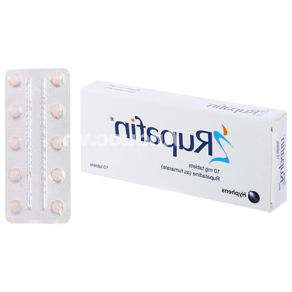 Rupafin 10mg trị viêm mũi dị ứng, mề đay (1 vỉ x 10 viên)
