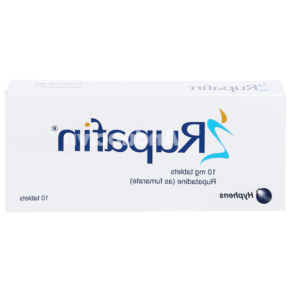 Rupafin 10mg trị viêm mũi dị ứng, mề đay (1 vỉ x 10 viên)