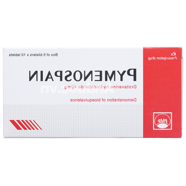 Pymenospain 40mg giảm đau do co thắt tiêu hóa (5 vỉ x 10 viên)
