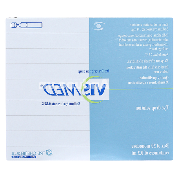 Dung dịch nhỏ mắt Vismed 0.18% trị khô mắt (20 ống x 0.3ml)