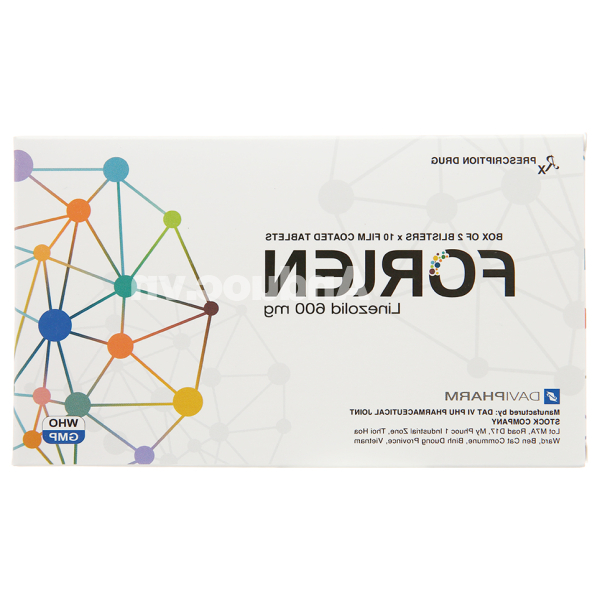 Forlen 600mg trị nhiễm khuẩn (2 vỉ x 10 viên)